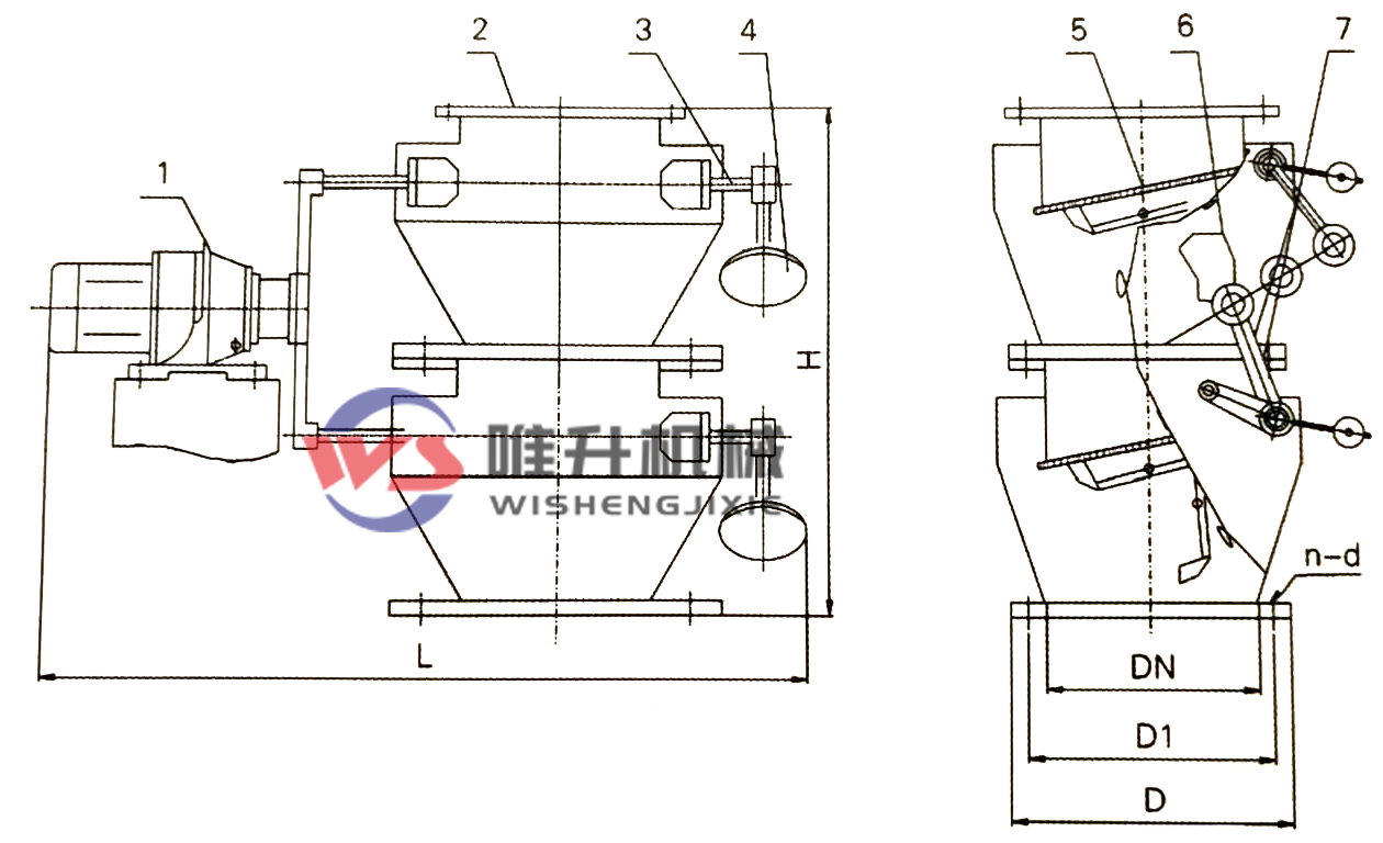 電動(dòng)雙層單門(mén)鎖風(fēng)翻板閥